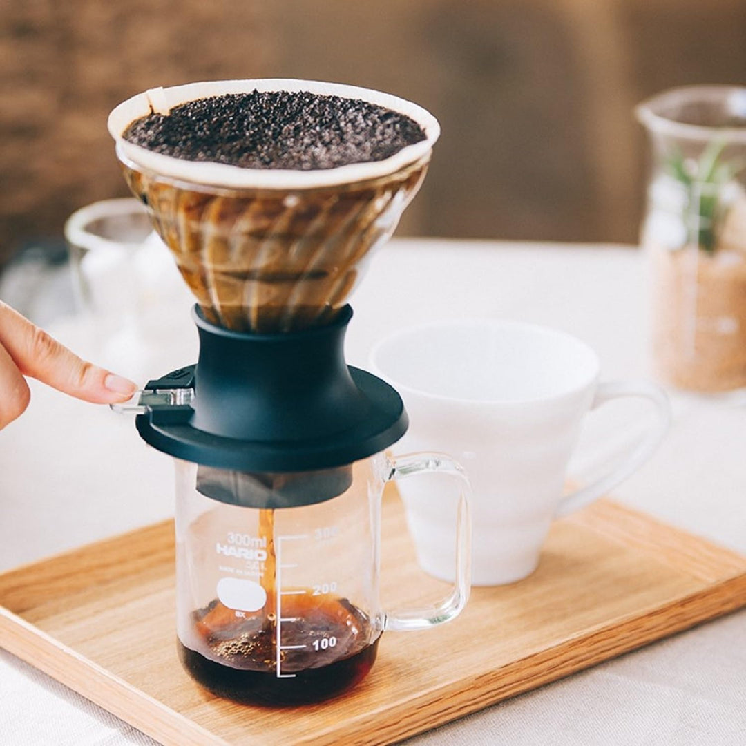 HARIO Start-Stop Dripper Set 200ml Handfilter Kaffeebereiter | SSD-5012-B, Schwarz Size 02 (Set) Sch