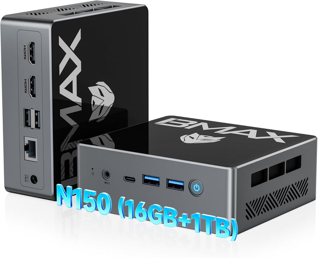 BMAX Mini PC B4Trubo Twin Lake N150 16GB DDR4 1TB SSD Mini Desktop Computer Triple Display 4K UHD,