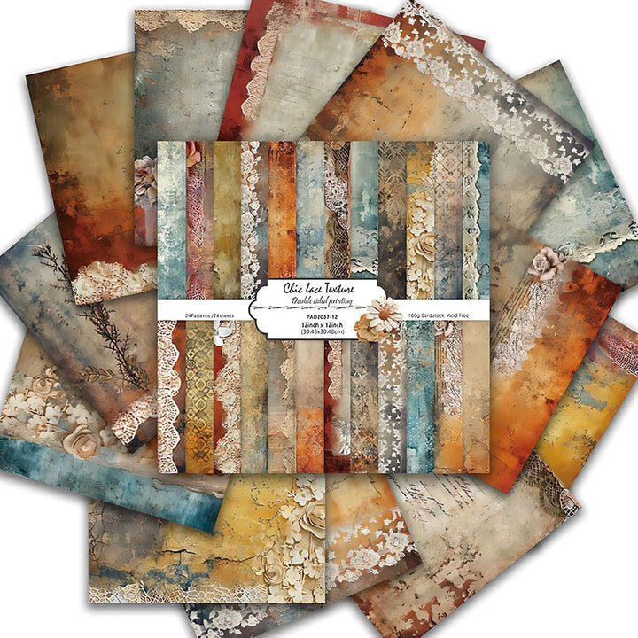 48 Stück Designpapier Block mit Muster Doppelseitiges Scrapbook Papier Decoupage Papier Hintergrundp