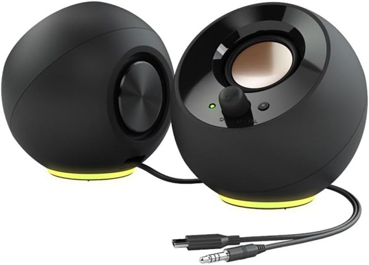 CREATIVE Pebble SE Minimalistischer 2.0 USB-C versorgter PC-Lautsprecher mit RGB-Beleuchtung, 3.5mm