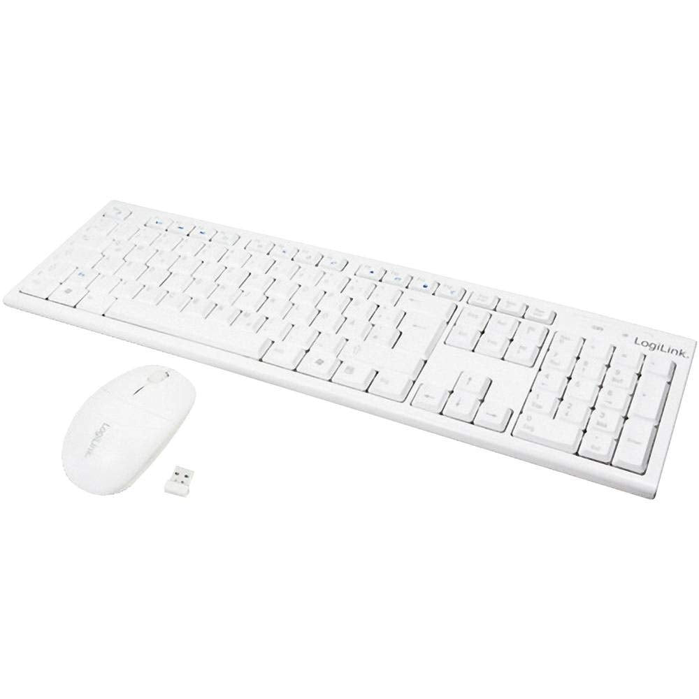 LogiLink ID0104W - Kabelloses Tastatur/Maus Set, 2, 4GHz, Tastatur 103 Tasten (+13 Hotkeys) - Maus (