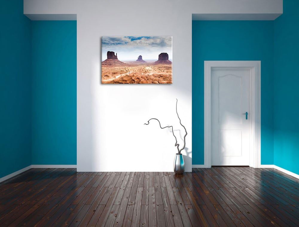 Monument Valley USA Format: 100x70 auf Leinwand, XXL riesige Bilder fertig gerahmt mit Keilrahmen, K