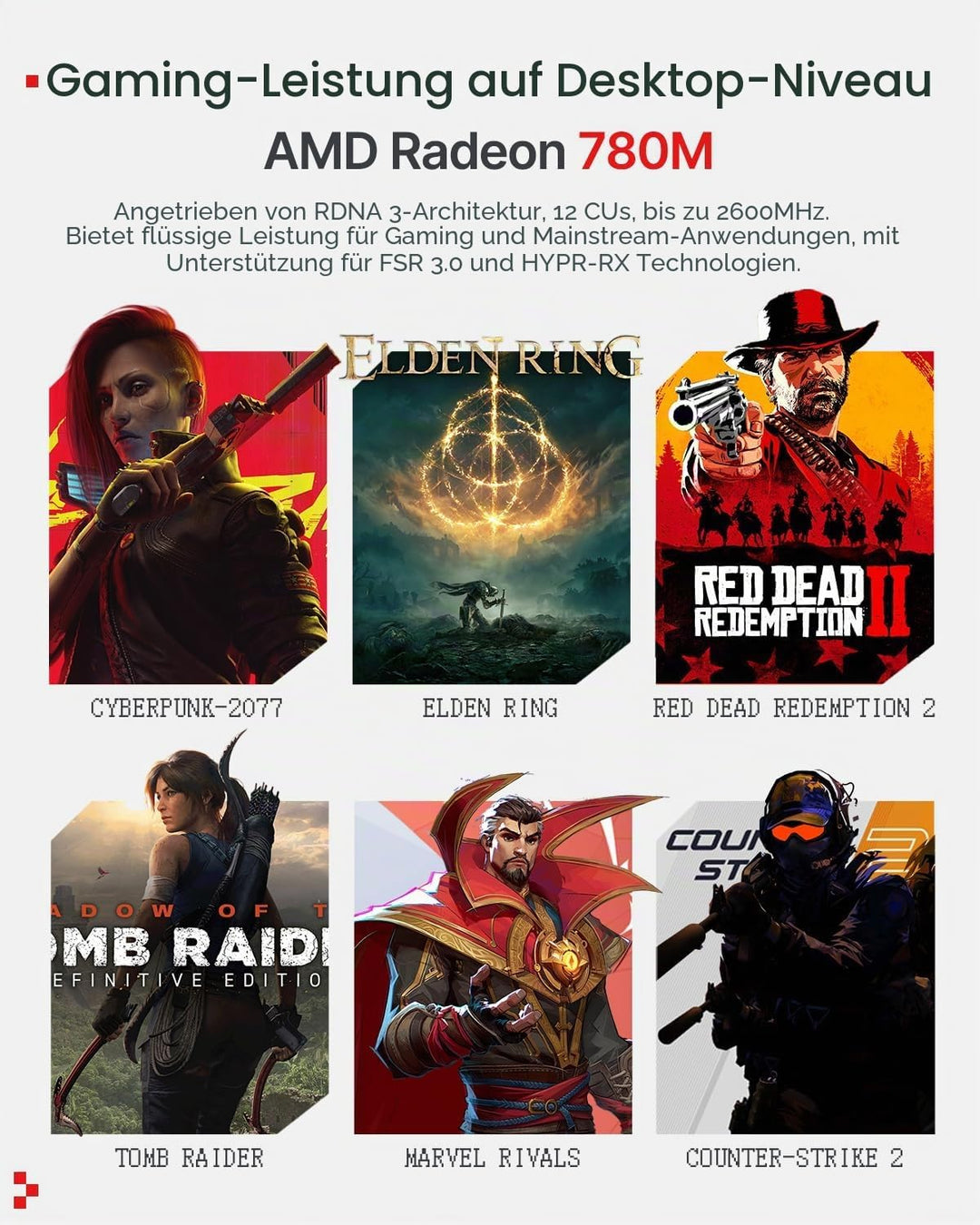 ACEMAGIC Retro X3 Mini PC, AMD Ryzen 7 H 255 (4.9GHz, 8C/16T), 16B LPDDR5 1TB NVMe SSD, AMD Radeon 7