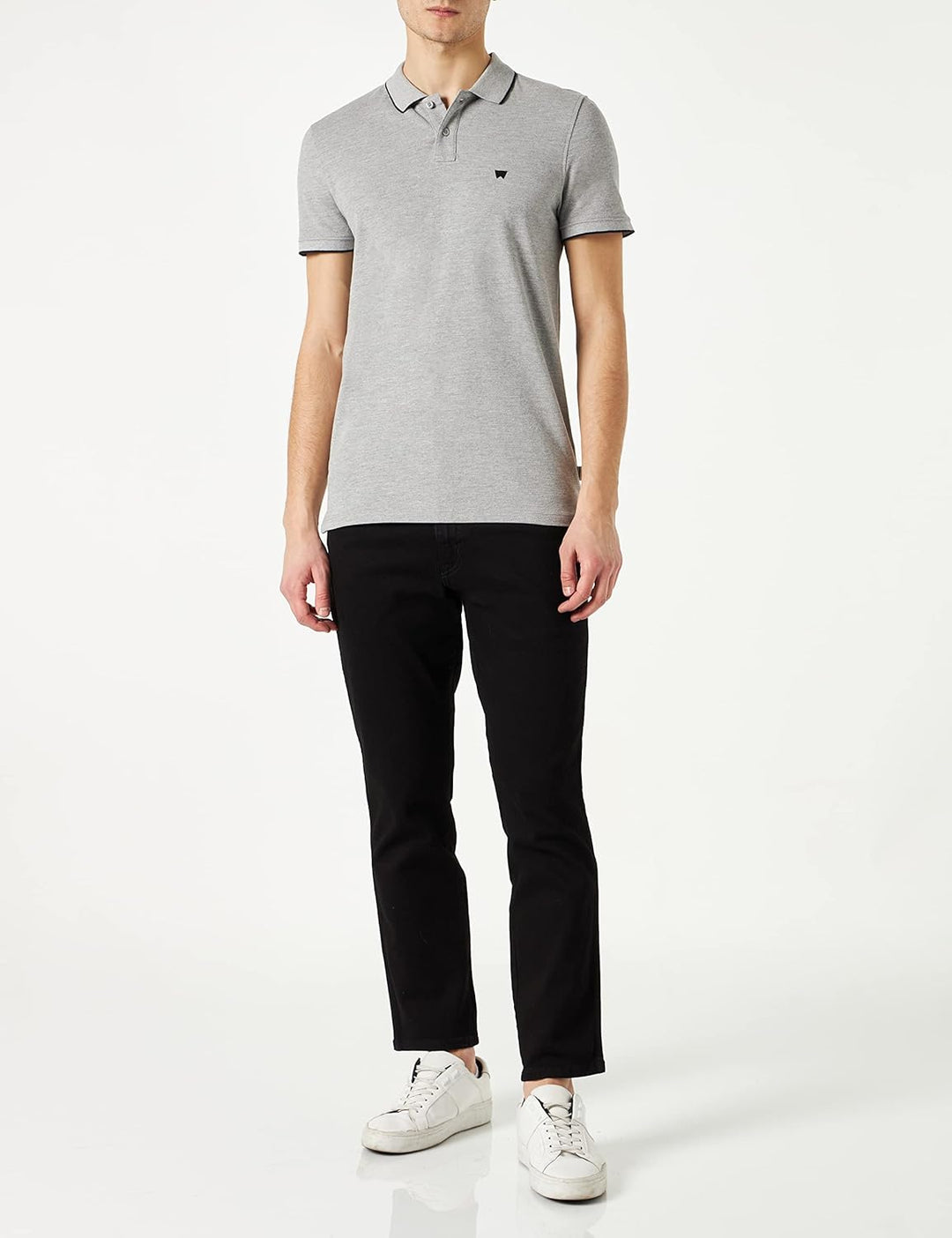 Wrangler Herren Polo Shirt L Grau, L Grau