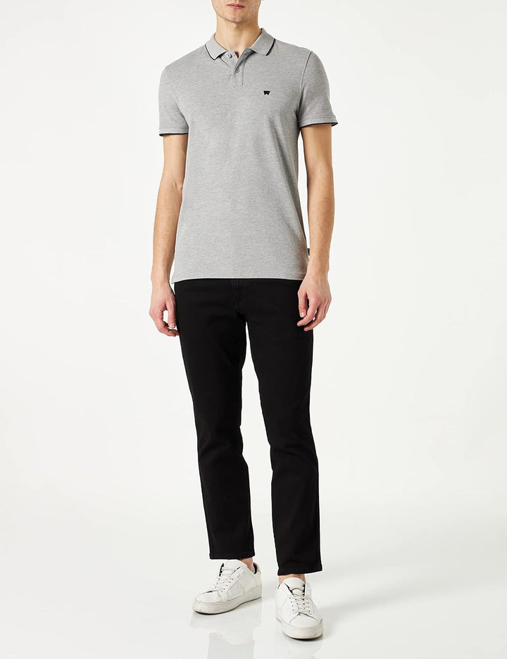 Wrangler Herren Polo Shirt L Grau, L Grau
