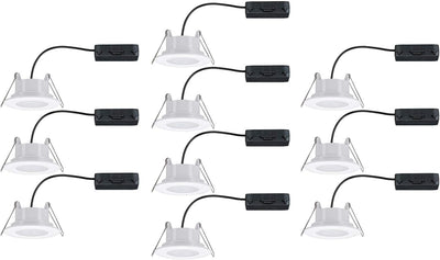 Paulmann 99924 LED Einbauleuchte Calla rund 10er Set incl 10x5.2W IP65 dimmbar Einbaustrahler Weiss