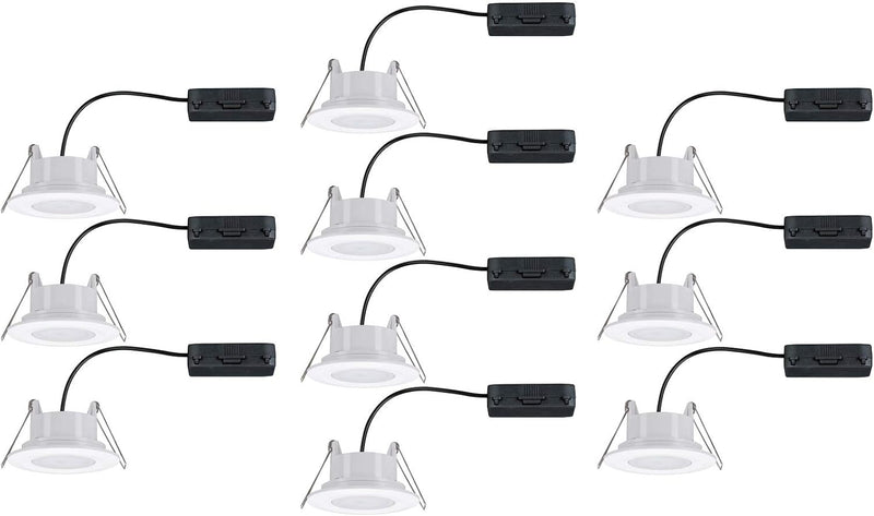 Paulmann 99924 LED Einbauleuchte Calla rund 10er Set incl 10x5.2W IP65 dimmbar Einbaustrahler Weiss