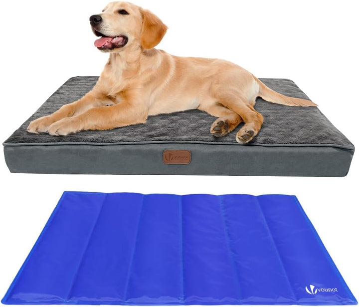 VOUNOT Orthopädisches Hundebett mit Abnehmbarer Kühlmatte, 2 in 1 Hundekissen Kleine Hunde, Waschbar
