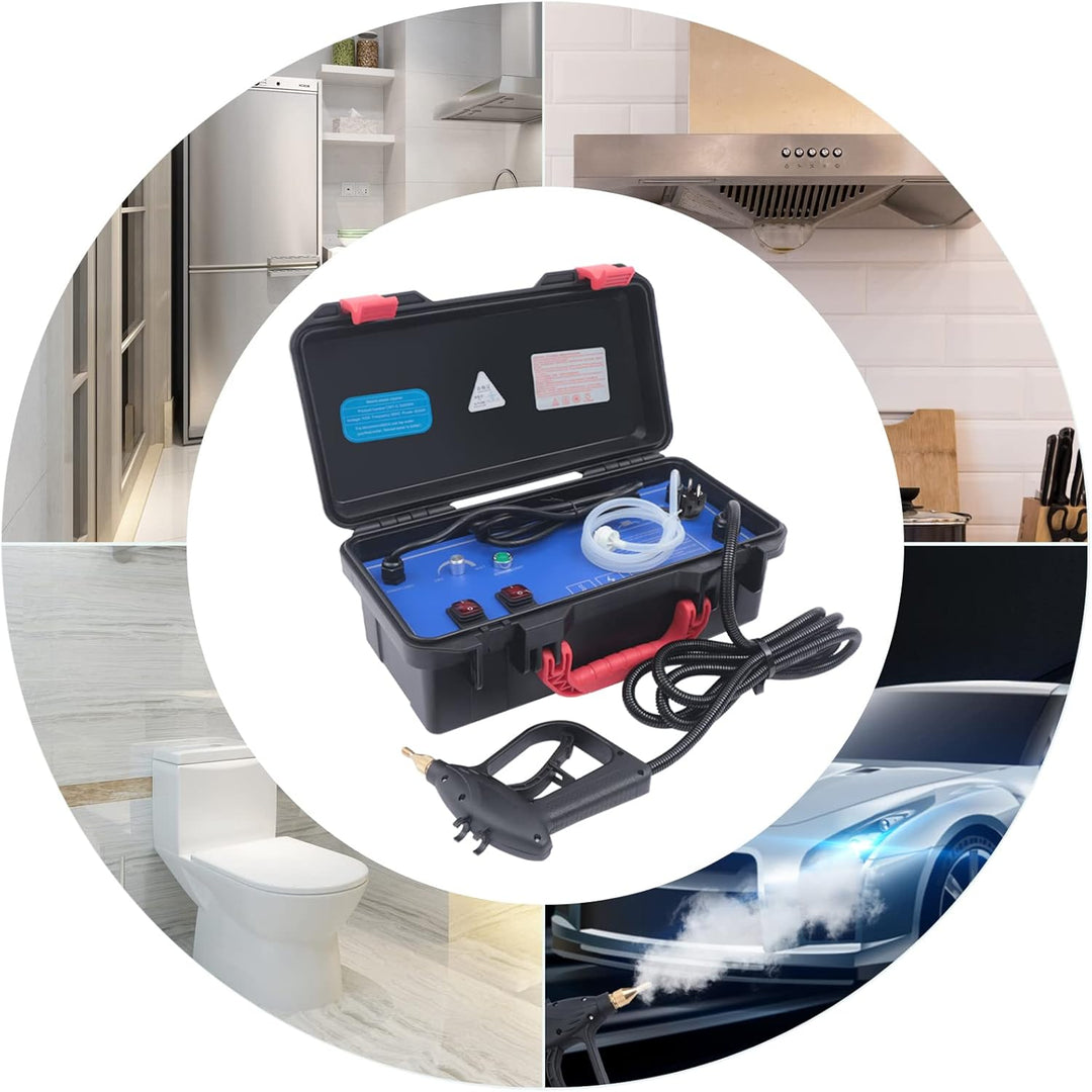 3000W Dampfreiniger Dampfdruck 3-5 bar Tragbarer Dampfreiniger Toolbox-Design mit 2 Arten von Bürste