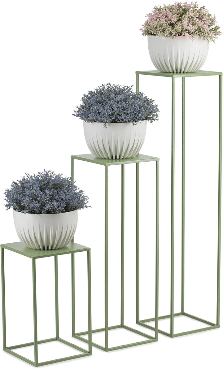Blumenständer Metall Grün 100 cm Hoch - Solider und Robuster Blumenhocker Metall - Pflanzenständer f