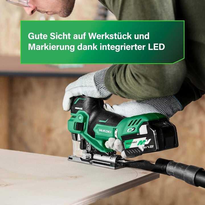 HiKOKI Akku-Stichsäge CJ36DB, Stabgriff, 36V, Brushless Motor, Säge | Inklusive 2x 2,5 Ah Li-Ion Akk