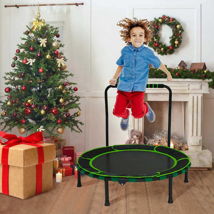 Trampolin Kinder Indoor Outdoor Ø91cm, Mini Trampolin Jumping Fitness Trampolin faltbar Gartentrampo