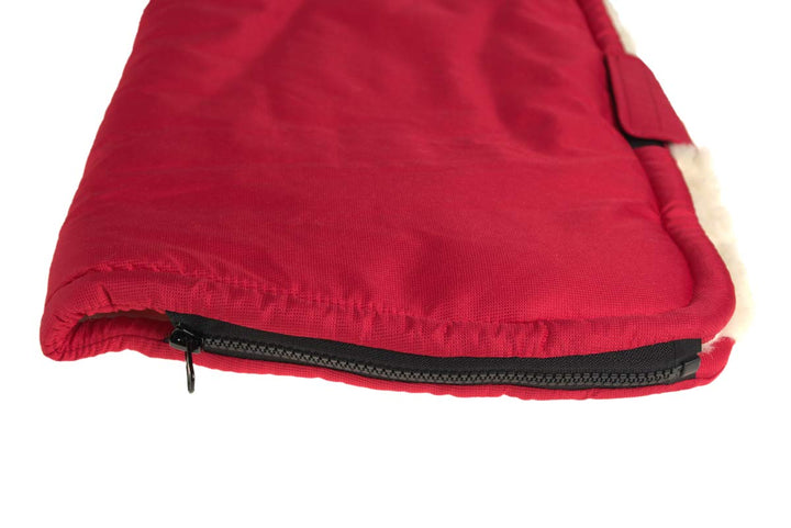 Kaarsgaren Handwärmer für Kinderwagen Rot, warmer Handmuff mit Merinowolle Innenfutter, Universalgrö