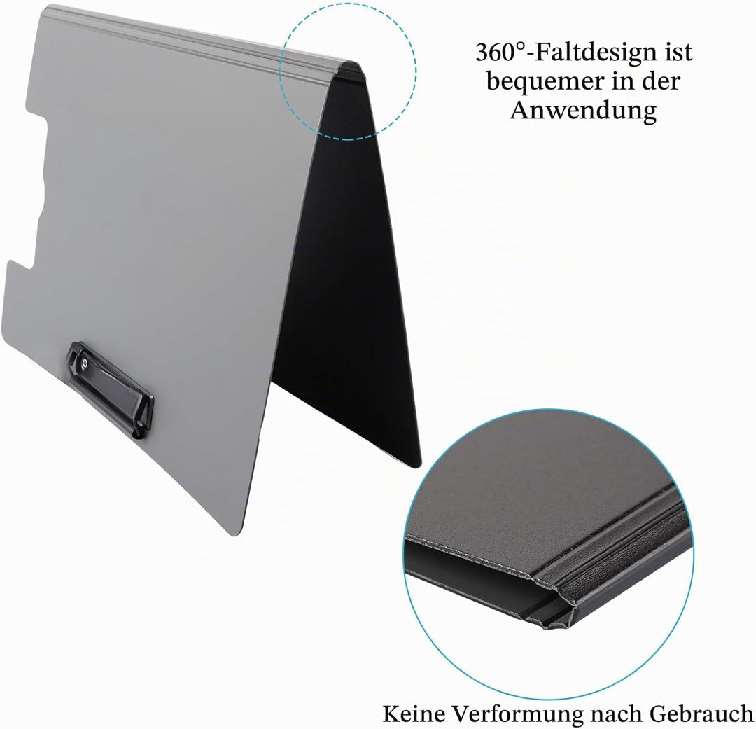 FWEEK 10 Stück Klemmbrett A4, Klemmbrettmappe mit Deckel, Klemmbrettmappe A4, Schwarz Kunststoff Ord