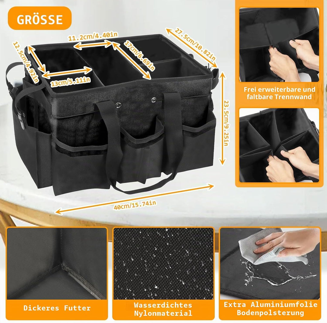 Reinigungs Tasche, 40*23.5*27.5 cm Reinigungscaddy Tragbar mit Griff Reinigungs Caddy Organisator, P