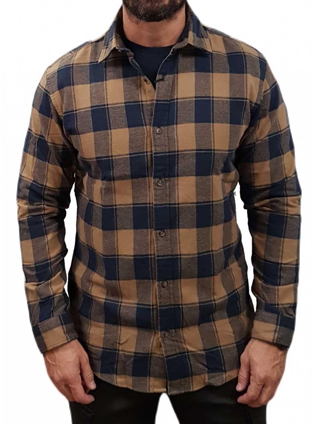 JACK & JONES Herren Jjplain Fall Buffalo Shirt Ls Hemd S Otter, S Otter