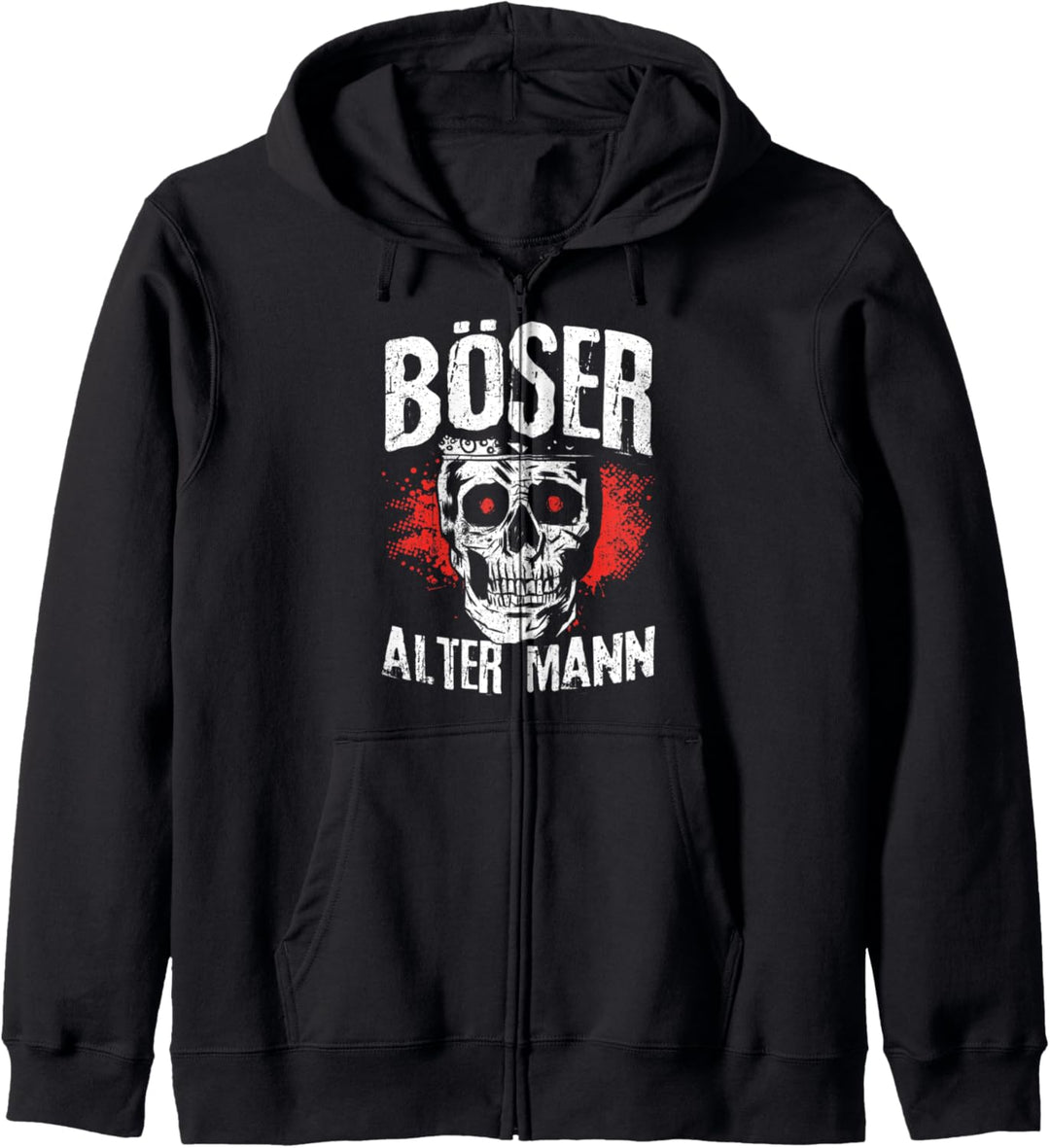 Böser Alter Mann Opa Papa Totenkopf Skull Vintage Kapuzenjacke