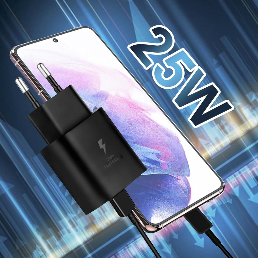 2 Pack USB C Ladegerät 25W, Schnellladegerät Super Fast Netzteil mit Ladekabel USB C Schnellladekabe