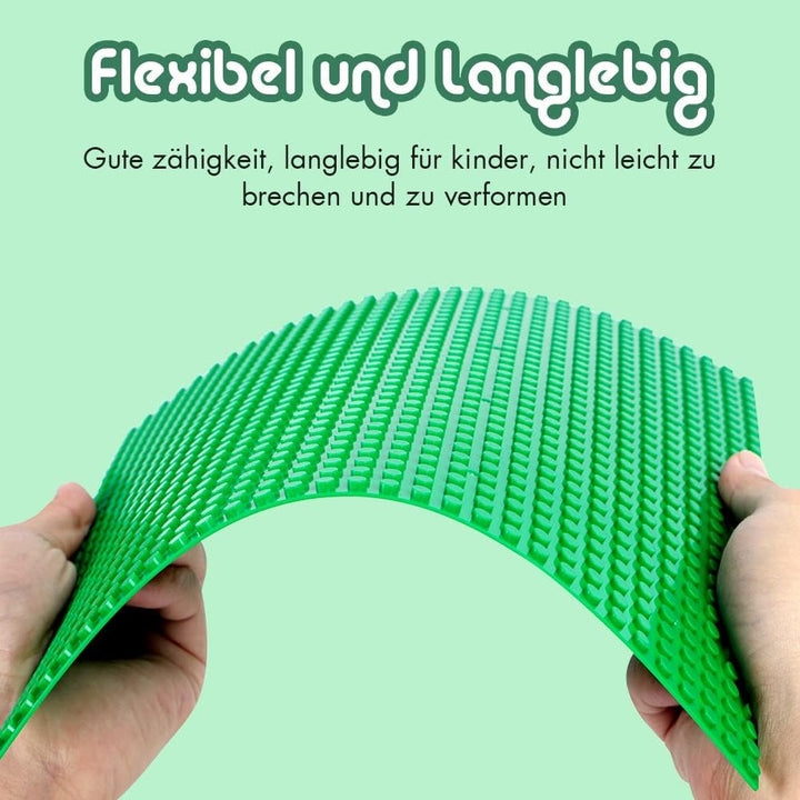 Lekebaby 6 Platten-Set Bauplatte Kompatibel mit Meisten Marken, 25 * 25cm, Grüne Grundplatte Grüne 6