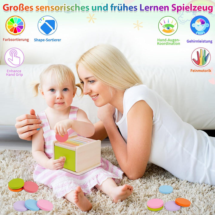 FCSONU Kinder Montessori Spielzeug ab 1 2 3 Jahre Jungen Mädchen, Holzspielzeug ab 1 Jahr, Motoriksp