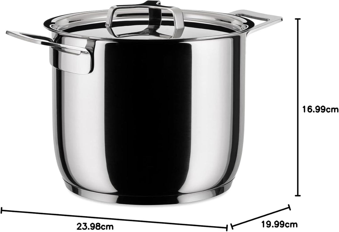 Alessi POTS & Pans Topf, Edelstahl, Silber, 20 cm, 20 cm