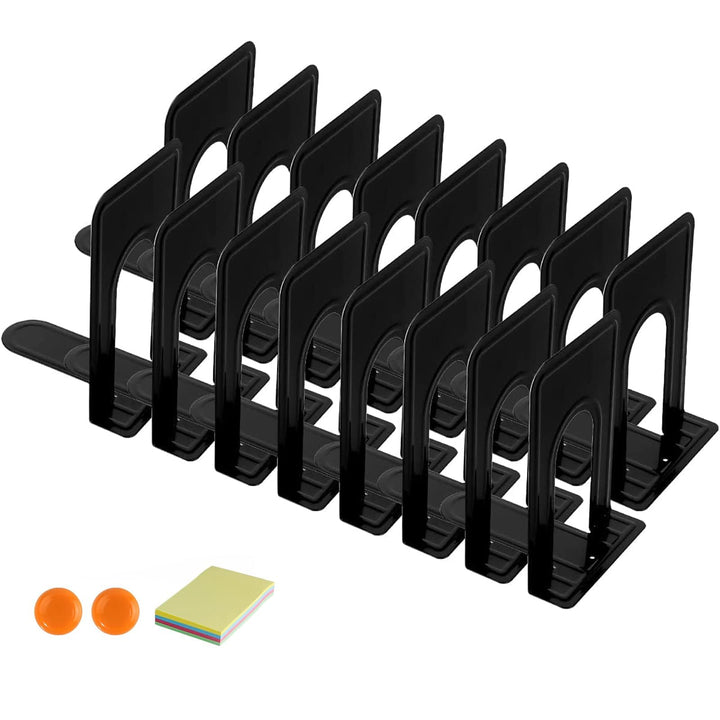 DIFIT Buchstützen, 8 Paare Buchstützen Buchhalter, Buchstützen Metall Buchstützen für Magazin/Bücher