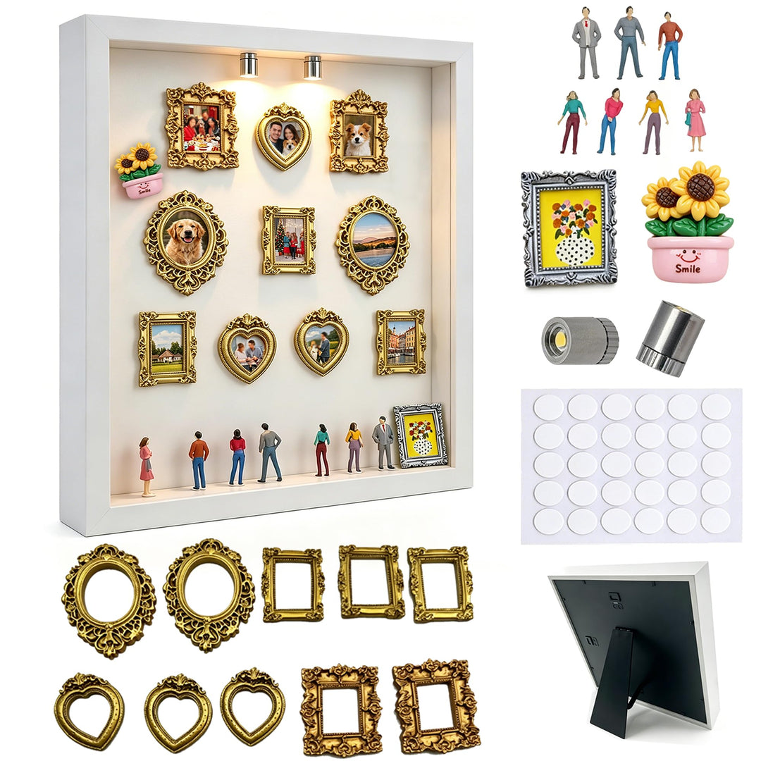 DIY Mini Museum Silhouettenbox 3D Bilderrahmen Zum Befüllen Set Fotorahmen | 10-Mini-Bilderrahmen 9-