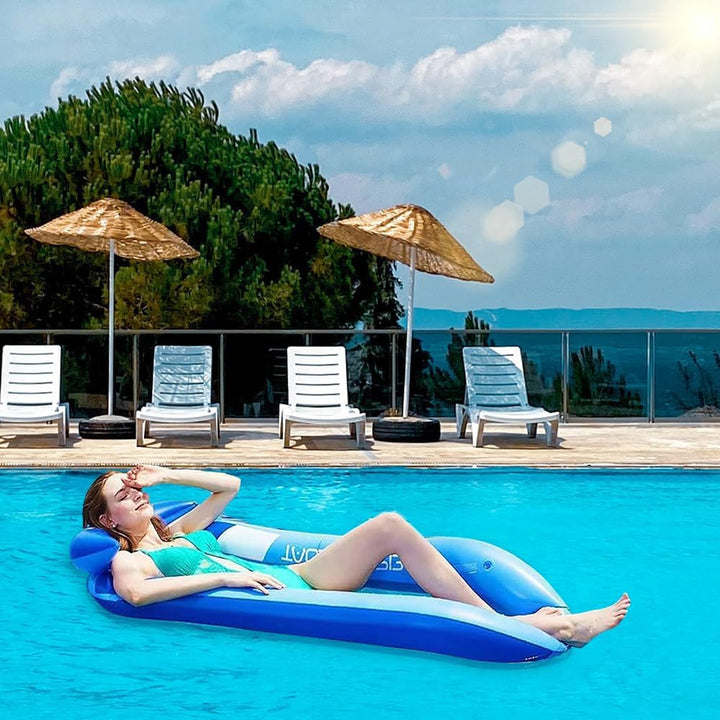 Aufblasbare Wasserhängematte, Luftmatratze Pool Hängematte mit Mesh Tragbare Aufblasbares Schwimmend
