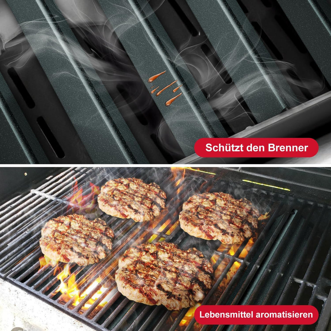Unicook 7636 Grill Heizplatte, 5 Stück Brennerabdeckung für Weber Spirit I & II & GS4 300 Series Gri