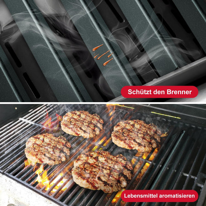 Unicook 7636 Grill Heizplatte, 5 Stück Brennerabdeckung für Weber Spirit I & II & GS4 300 Series Gri