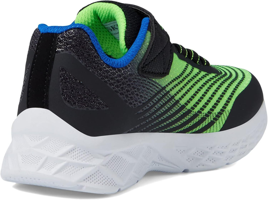 Skechers Jungen 403930l Bblm Sneaker 30 EU Black Synthetic Lime Textile Blue Trim, 30 EU Black Synth