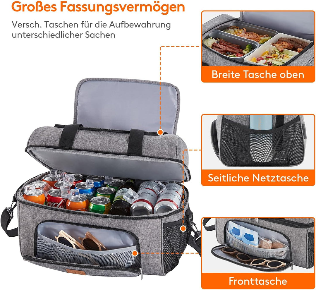 Lifewit Kühltasche Kühlbox Gross Einkaufstasche Faltbar Cooler Bag Sportliche Isoliertasche Double D