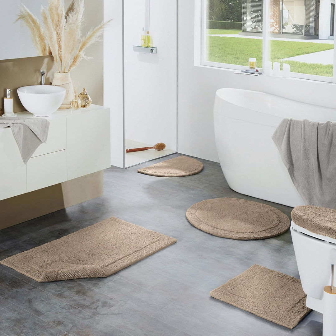 Erwin Müller Badematte, Badteppich Uni Serie Stuttgart Taupe Grösse 70x120 cm - extra dick, hohe Sau