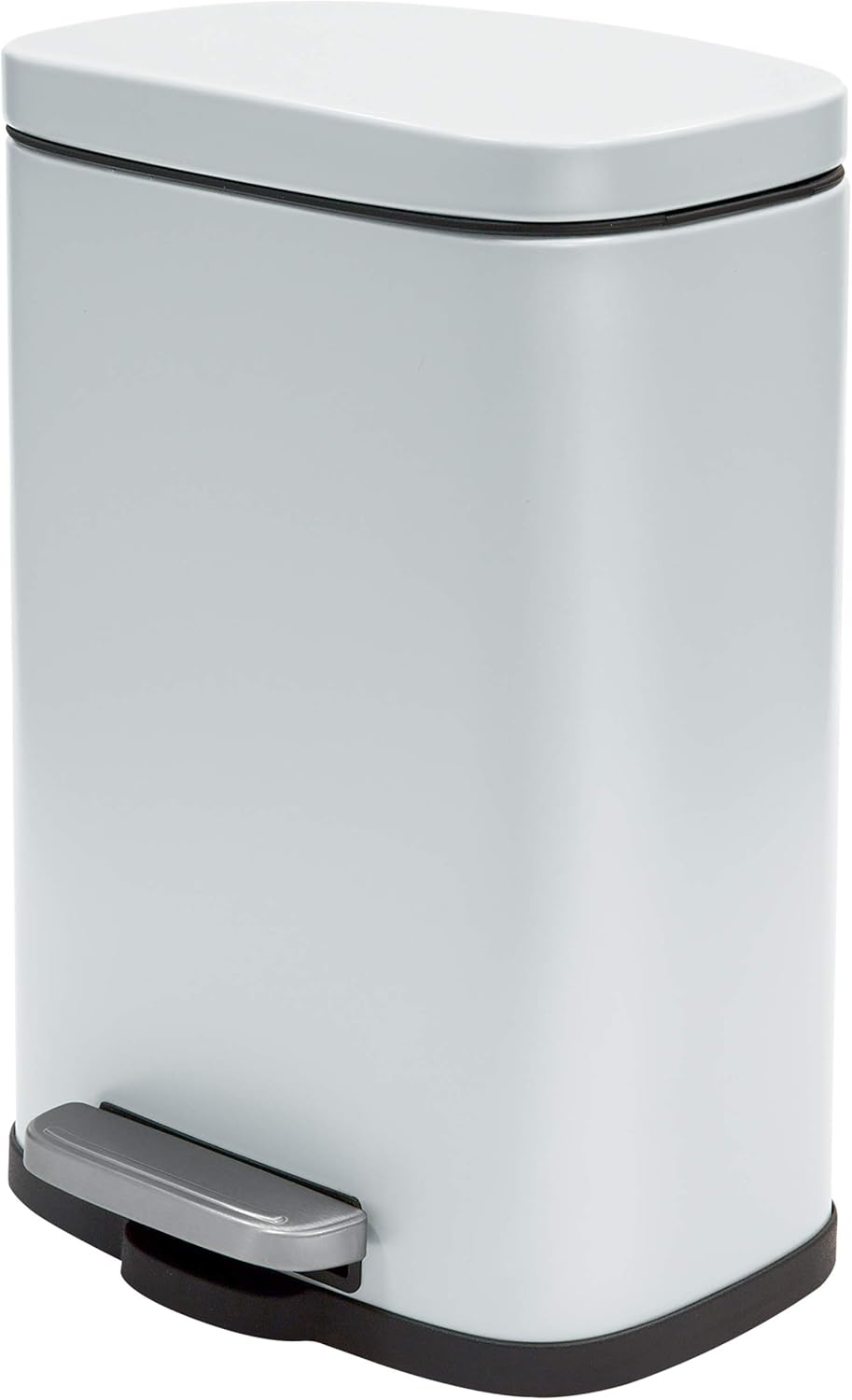 Spirella Kollektion Akira, Abfalleimer mit Pedal 21,5 x 17,5 x 30 cm (5 Liter), Stahl, Weiss, 24X17.