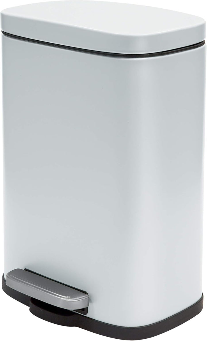 Spirella Kollektion Akira, Abfalleimer mit Pedal 21,5 x 17,5 x 30 cm (5 Liter), Stahl, Weiss, 24X17.