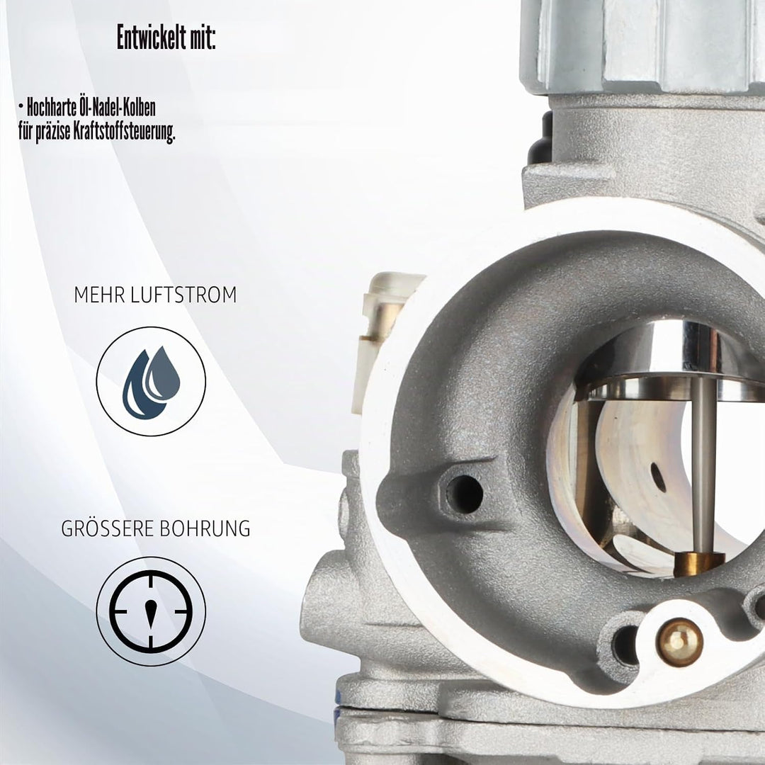 NIBBI PE17mm Vergaser für 80cc-100cc Flansch Motorrad Motor Vergaser mit Carb Jets PE-Flansch-17mm,