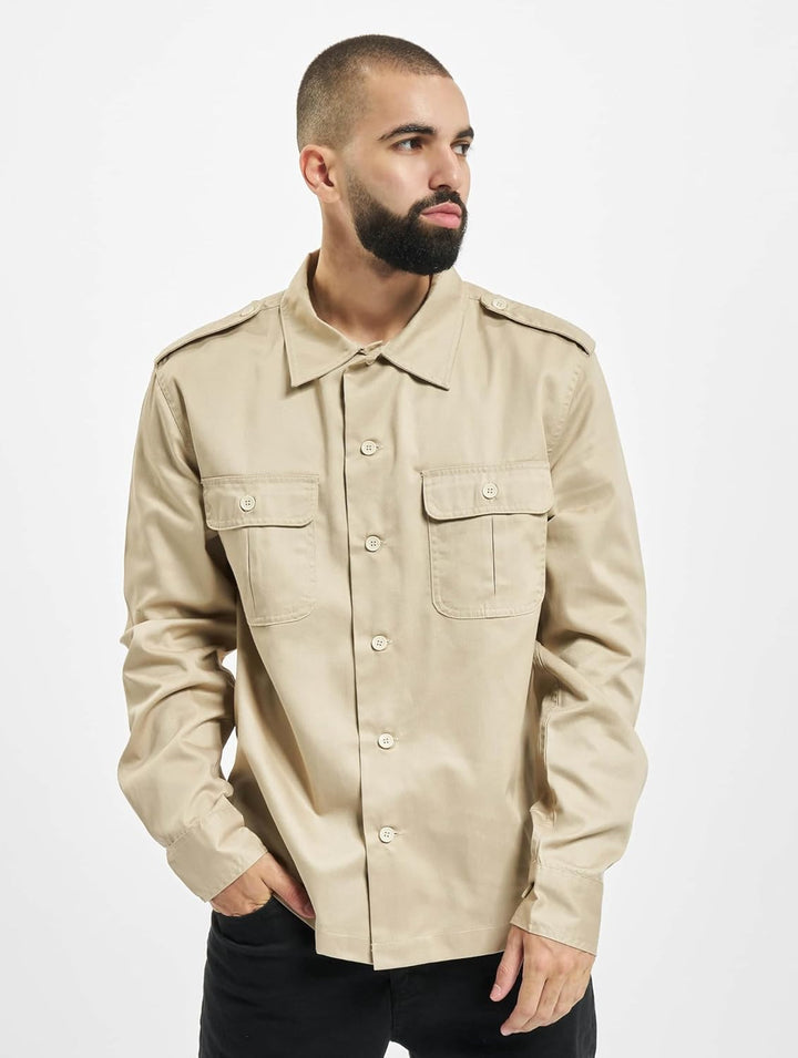 Brandit Vintage Shirt Long Sleeve,mehrere Farbvarianten, Grössen S bis 7XL S Beige, S Beige