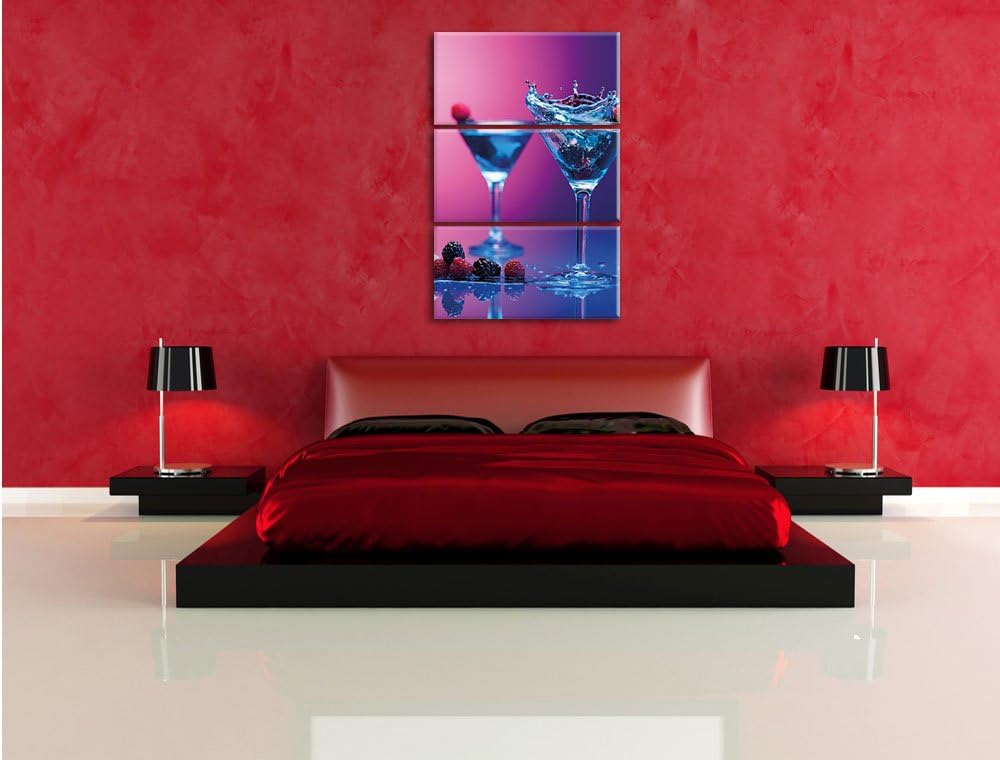 Pixxprint Coole Cocktails als Leinwandbild | Grösse: 3 Teilig (120x80) | Wandbild| Kunstdruck | fert