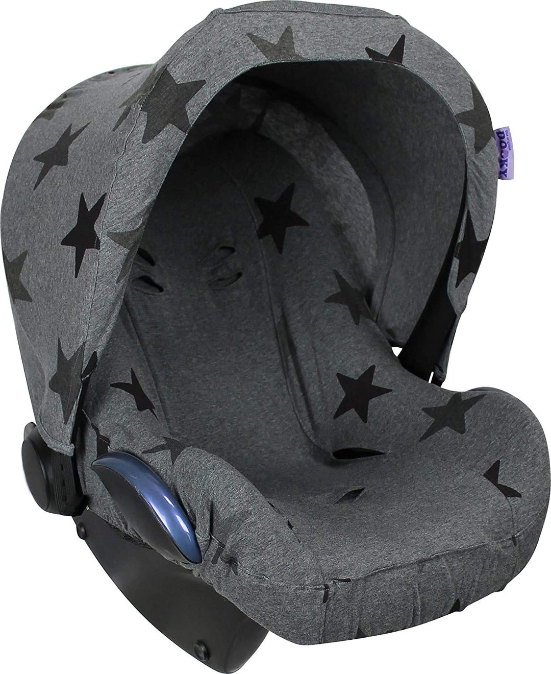Original Dooky Seat Cover Schonbezug Grey Stars für Babyschale Universalgrösse geeignet für 3 und 5