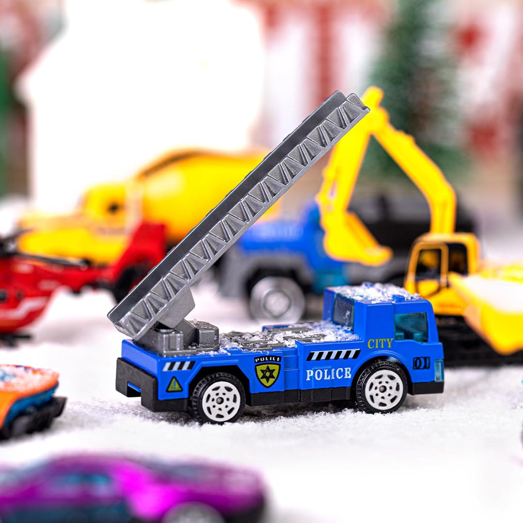 Quanquer Leichtmetallautos Adventskalender 2025 für Kinder – 24 Weihnachts Adventskalender-Spielzeug