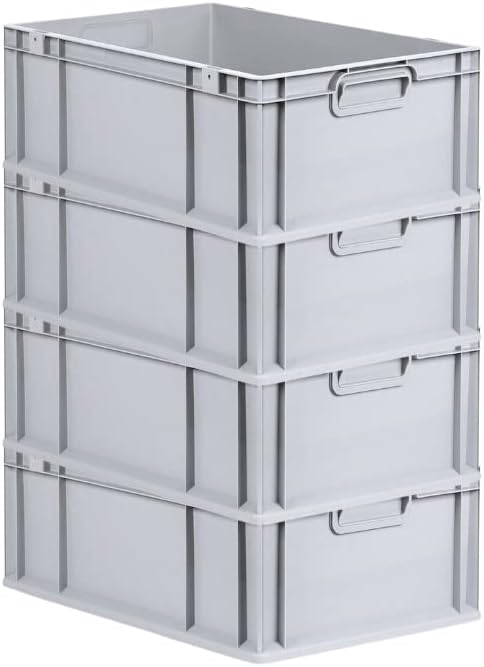 PROREGAL SuperSparSet 4x Eurobox NextGen Grip | HxBxT 22x40x60cm | 44 Liter | Griffe geschlossen | V