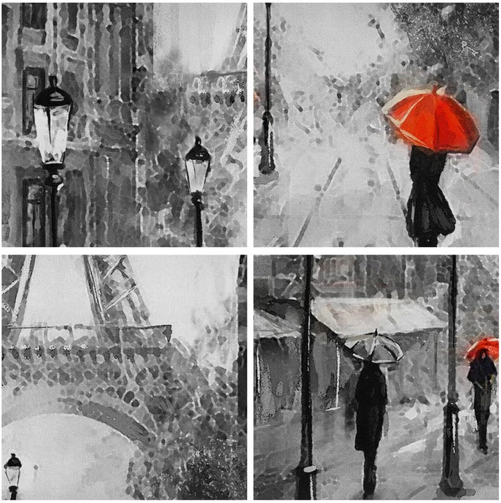 Bilder auf Leinwand Paris Stadt Zuhause Leinwandbild mit Rahmen 70x50cm Wandbilder Dekoration Wohnzi