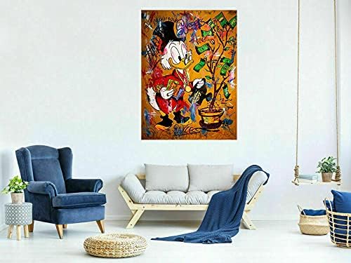 Magic Canvas Art - Bilder Dagobert Duck Pop Art Leinwandbild 1- teilig Hochwertiger Kunstdruck moder