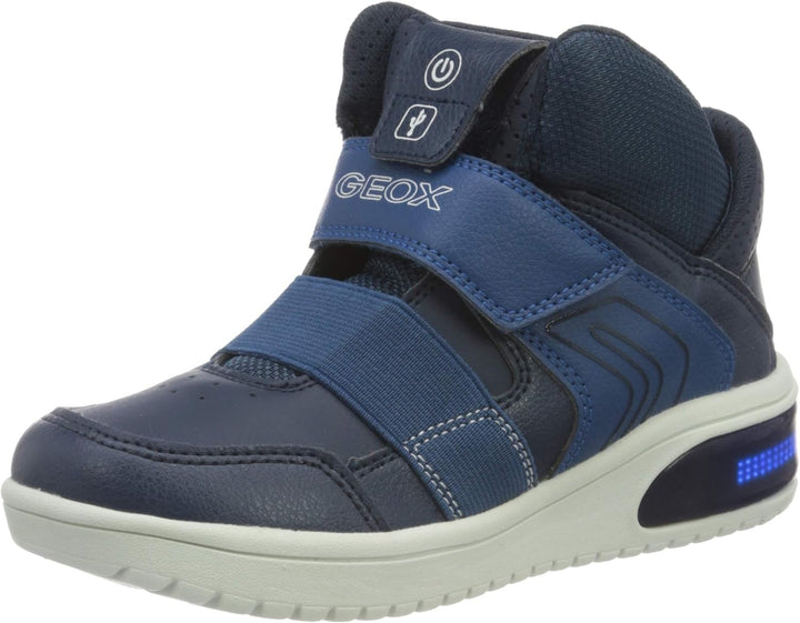 Geox Jungen J XLED Boy A Sneakers, 32 EU Navy