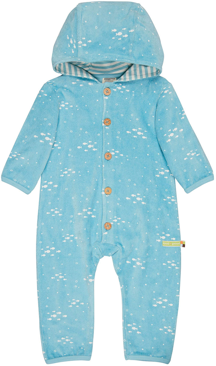 loud + proud Unisex Baby Frottee, GOTS Zertifiziert Overall 50-56 Lagoon, 50-56 Lagoon