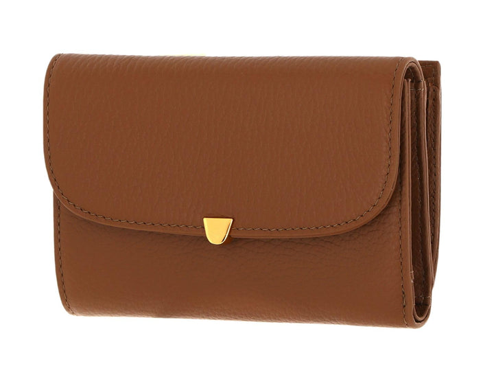 Coccinelle Leder Geldbörse Ida Flap Wallet Nocciola Hellbraun, Nocciola
