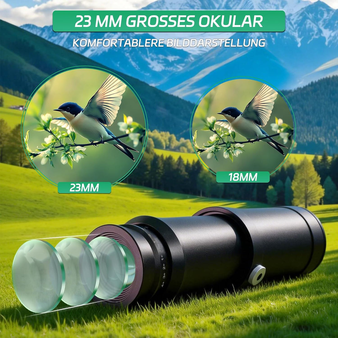 Monokulares Teleskop, Monokular 10x50 - Hochauflösendes Monokular für Erwachsene mit FMC-Objektiv, M