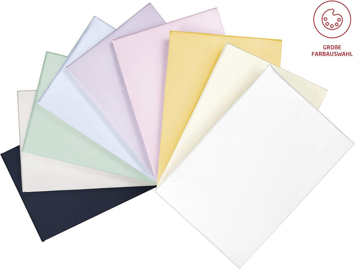 fleuresse Uni-Colours Bettwäsche-Set, Mako Satin, 100 Prozent Baumwolle, Fb. weiss, 240 x 220 cm Wei