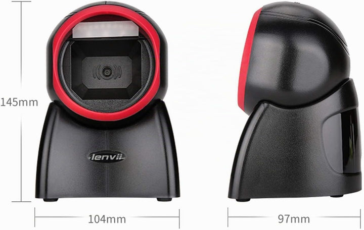 LENVII Omnidirektionaler Freisprech QR Code lesegerät, Desktop Barcode Scanner 1D/2D/QR Code Scanner