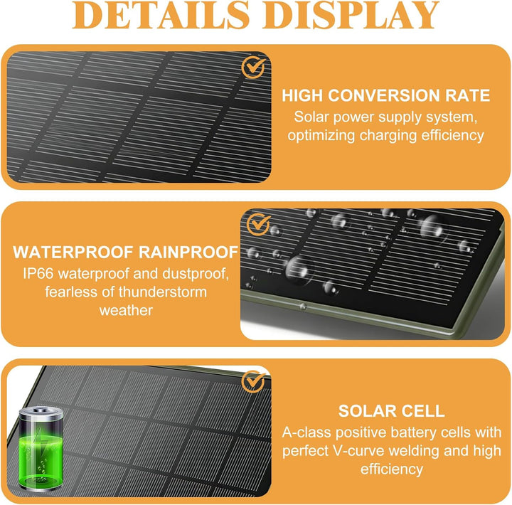 Solarpanel Für Akku Überwachungskamera, 3W 5V Solar Ladegerät, Solarzelle Solar Ladegerät, Solar Pan